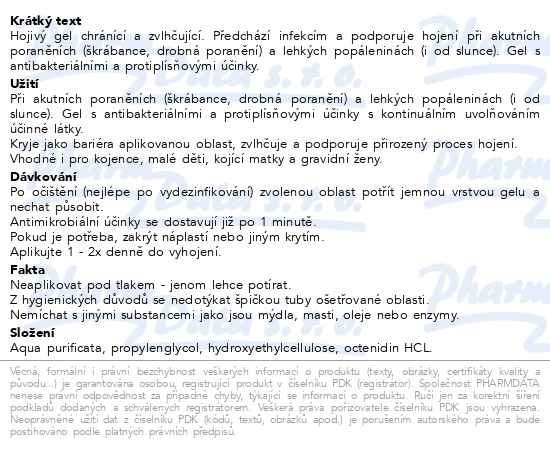 Příbalový leták - Octenisept hojivý gel 20ml
