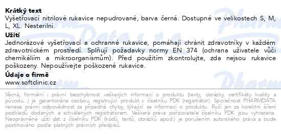Příbalový leták - SOFTCLINIC Nitril ruk.vyšetř.nepudr.černé XL 100ks