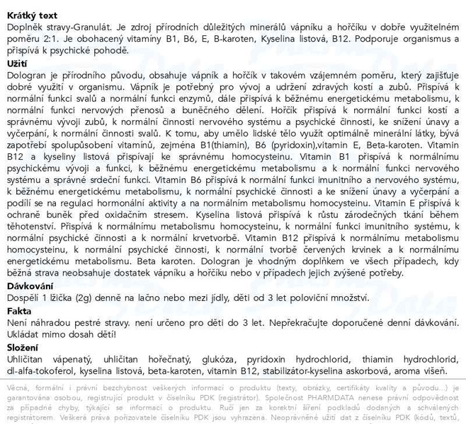 Příbalový leták - Dologran Vitamin 90g