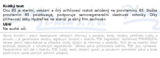 Příbalový leták - Ocu B5 oční kapky s provitaminem B5 15ml