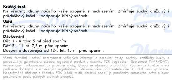 Příbalový leták - Tussirex noční sirup 120ml