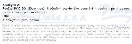 Příbalový leták - Rouška plastová 20x20 1ks Steriwund