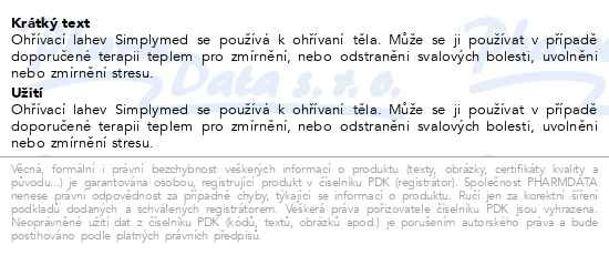 Příbalový leták - SimplyMed termofor pletený obal 2l- Little Pony