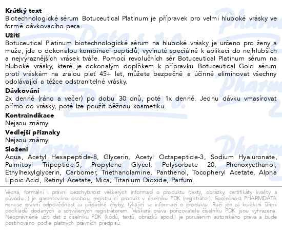 Příbalový leták - FC Botuceutical Platinum sérum 4.5ml