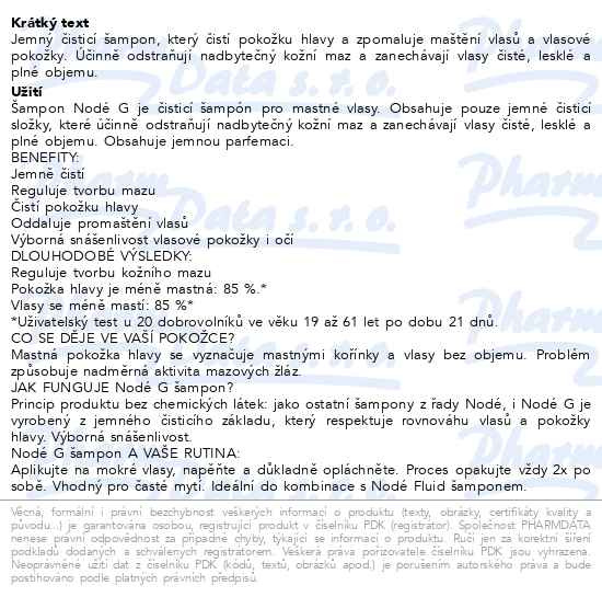 Příbalový leták - BIODERMA Nodé G šampon 400ml