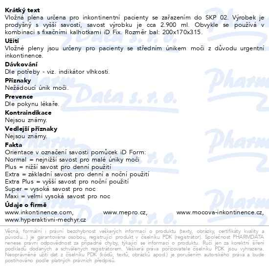 Příbalový leták - iD Form Super 21ks