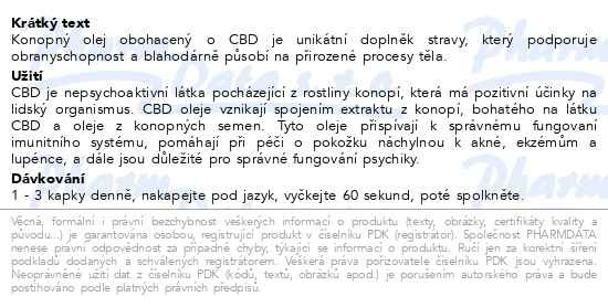 Příbalový leták - MOVit CBD 20% Full Spectrum konopný olej 10ml