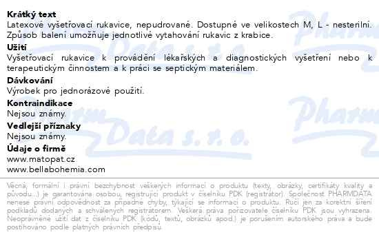Příbalový leták - Ambulex P rukavice latexové nepudrované M 100ks