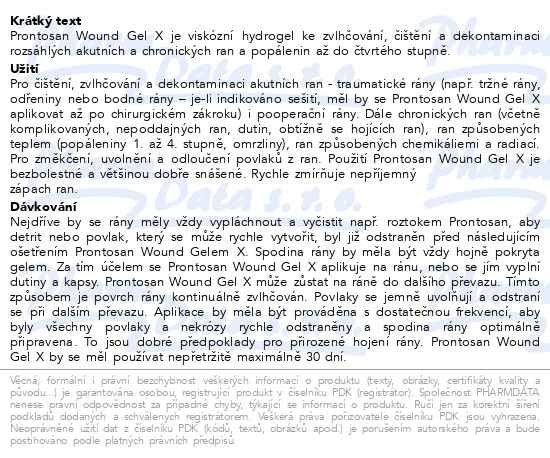 Příbalový leták - Prontosan Wound Gel X 50g