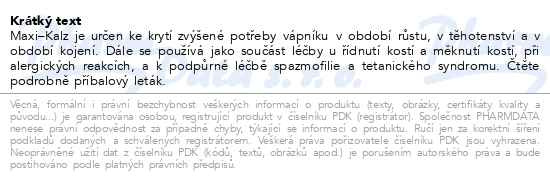 Příbalový leták - Maxi-Kalz 1000mg tbl.eff.10