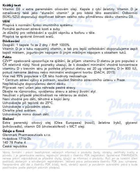 Příbalový leták - Vitamin D3 Oliva Plus 2000 IU cps.60