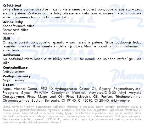 Příbalový leták - Alpa Herbal gel s kosodřevinou 250ml