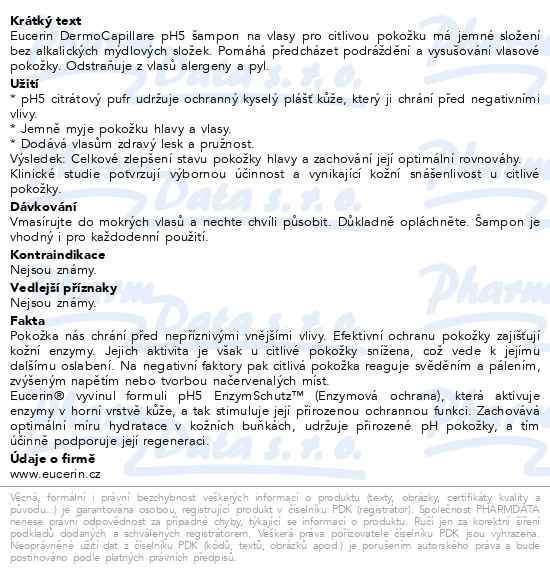 Příbalový leták - EUCERIN DermoCapillaire pH5 šampon na vlasy 250ml