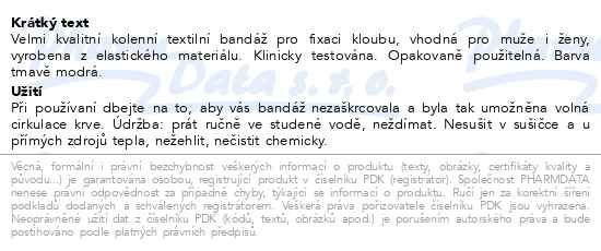 Příbalový leták - WUNDmed bandáž kolenní textil vel.XL