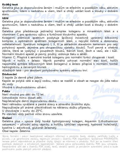 Příbalový leták - Gelatina Plus cps.360