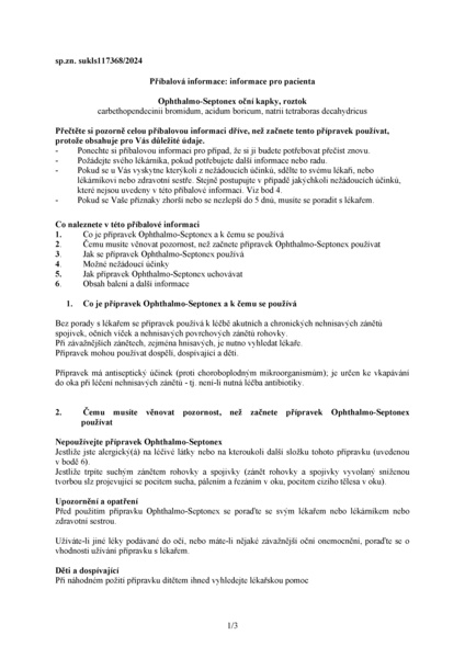 Příbalový leták (SUKL) - Ophthalmo-Septonex, oční kapky 10 ml