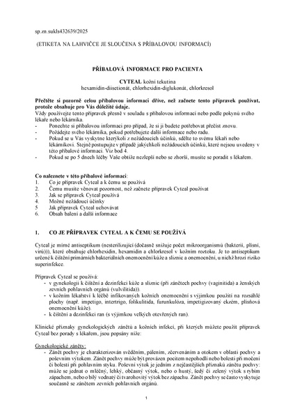 Příbalový leták (SUKL) - Cyteal 0.25g/0.25g/0.75g drm.liq.250ml