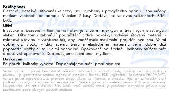Příbalový leták - CANPOL BABIES Multifunkční kalhotky po porodu 2ks L/XL