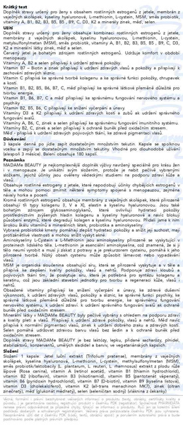 Příbalový leták - Biomin MADAMe BEAUTY cps.180
