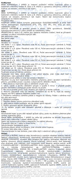 Příbalový leták - BEBA SUPREMEpro 1 6HMO 800g