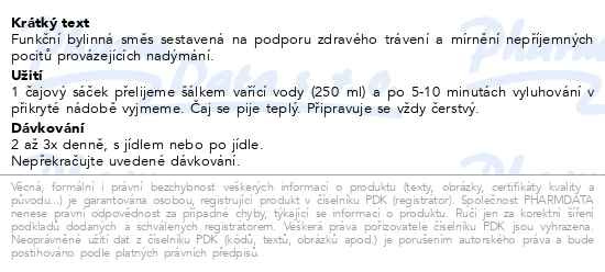 Příbalový leták - LEROS Čaj na nadýmání 20x1.5g