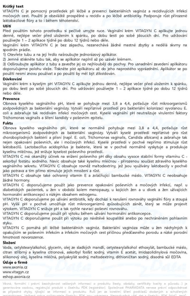 Příbalový leták - VITAGYN C vaginální krém s kyselým pH 30g