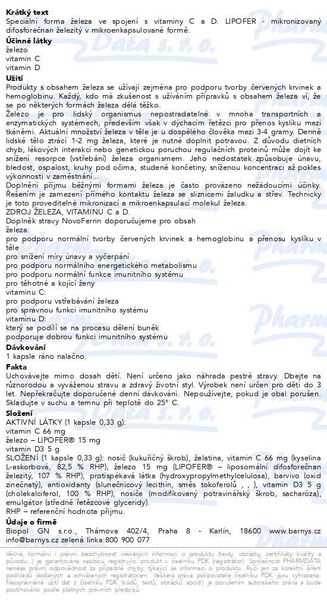 Příbalový leták - Barnys NovoFerrin cps.30+15 ZDARMA