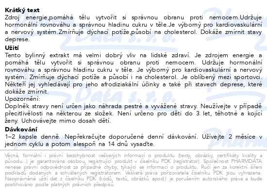 Příbalový leták - Allnature Kotvičník bylinný extrakt cps.60