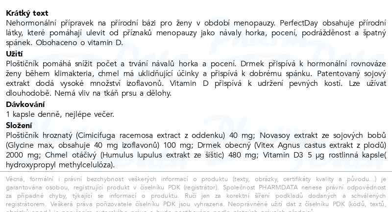Příbalový leták - NatureVia PerfectDay cps.60