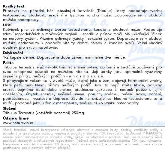 Příbalový leták - NatureVia Energyman cps.60