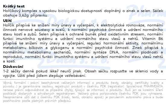 Příbalový leták - Magnesium citrát complex 30 sáčků