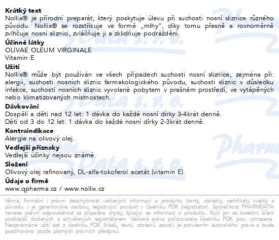 Příbalový leták - NOLLIX sprej na nosní sliznici 10ml