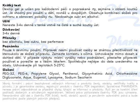 Příbalový leták - Dexilip gel 7ml