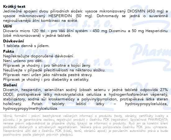 Příbalový leták - Diovarix micro tbl.120