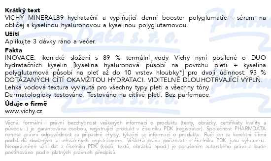 Příbalový leták - Vichy Minéral 89 Hyaluron-Booster 50ml