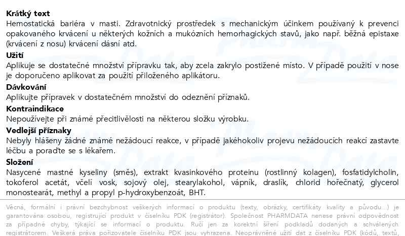 Příbalový leták - Emofix mast 30g