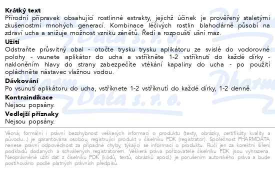 Příbalový leták - Fytofontana Aurecon ušní sprej Junior 30ml