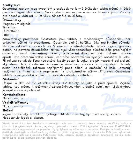 Příbalový leták - GASTROTUSS žvýkací tablety proti refluxu 24ks