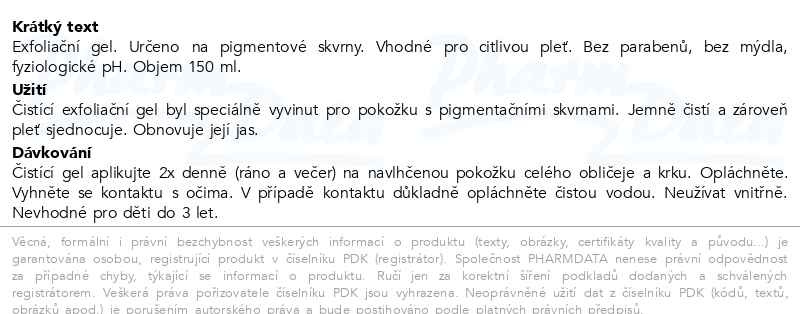 Příbalový leták - ISISPHARMA NeoTone exfoliační gel 150ml