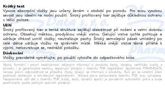 Příbalový leták - Canpol babies Vysoce absorpční tvarované vložky po porodu noční 10 ks
