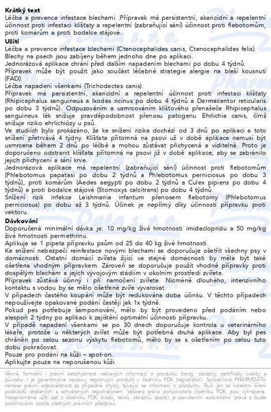 Příbalový leták - Advantix pro psy 25-40kg spot-on 1x4ml