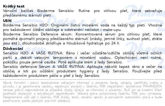 Příbalový leták - BIODERMA Sensibio dárkový balíček