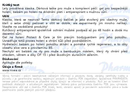 Příbalový leták - NIVEA VB M.BAG PROTECT 24