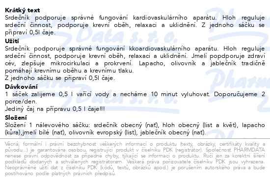 Příbalový leták - HERBEX Bylinná směs na tlak n.s.20x3g