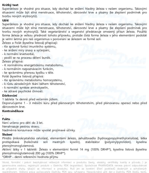 Příbalový leták - Favea Superželezo tbl.30