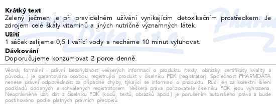 Příbalový leták - HERBEX Zelený ječmen n.s.20x2.5g