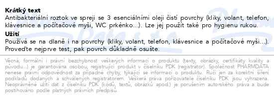 Příbalový leták - PURESSENTIEL Čisticí antibaktiální roztok sprej 80ml