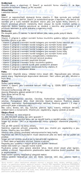 Příbalový leták - Solgar ESTER-C® PLUS 1000 MG VITAMÍN C 30 tablet