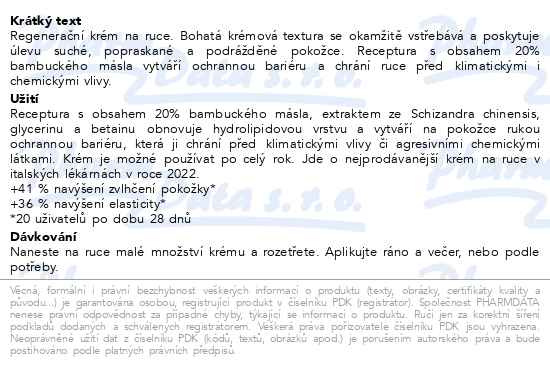 Příbalový leták - RILASTIL Xerolact regenerační krém na ruce 30ml