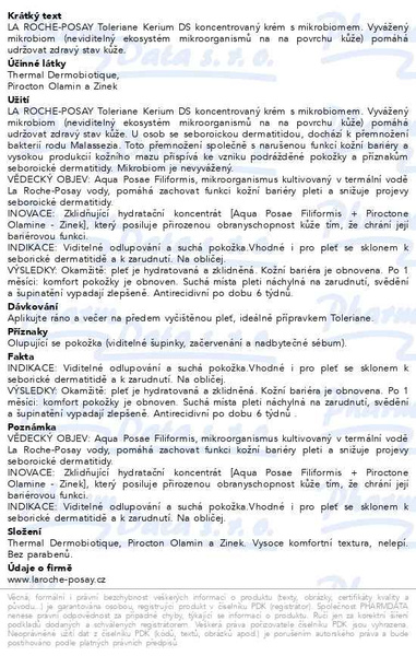 Příbalový leták - LA ROCHE-POSAY TOLERIANE KERIUM DS KONCENTROVANÝ KRÉM 40ml